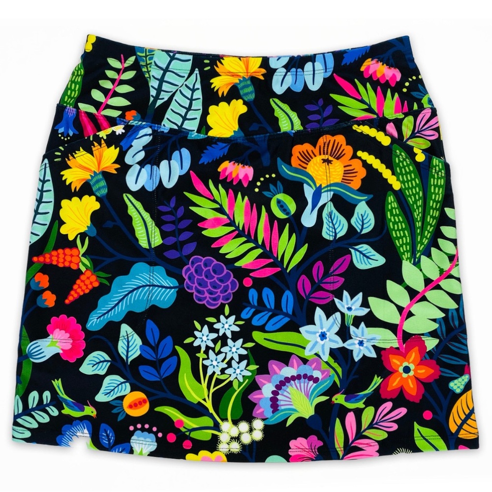 Skinz Black Floral Golf Skort